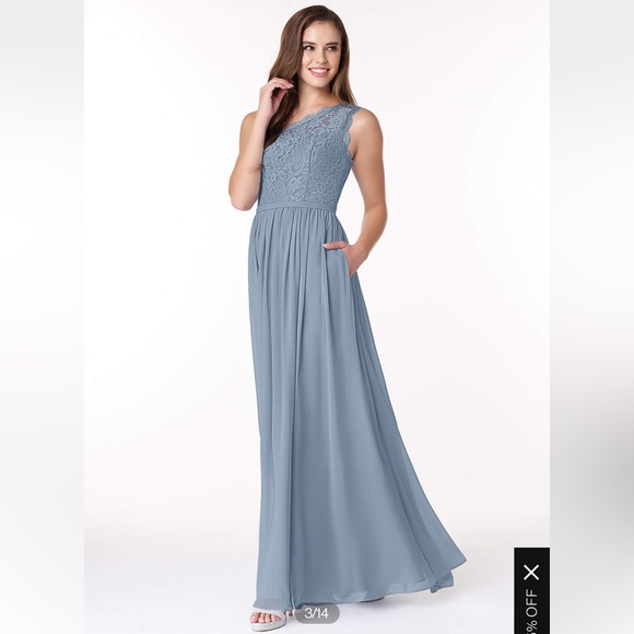 Azazie Demi Dress- dusty blue (size 10). Never worn. Brand new. - Picture 5 of 6